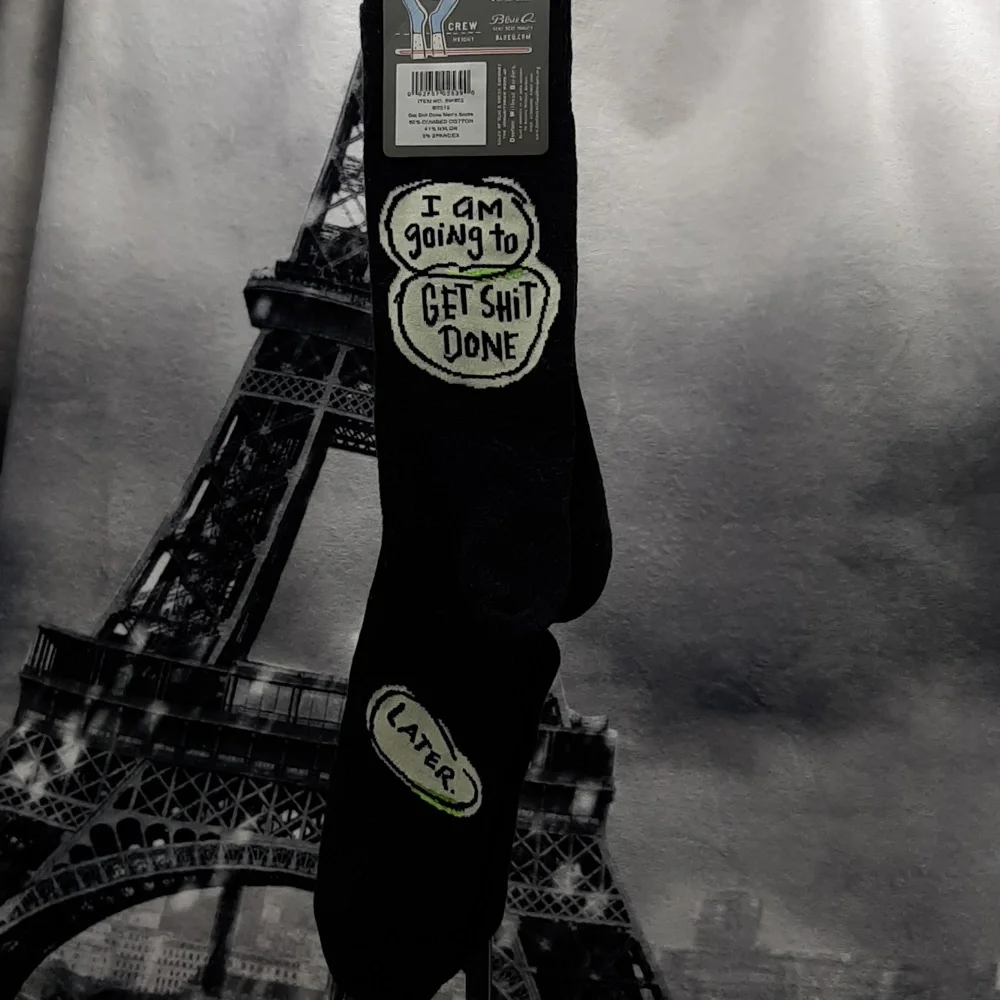 Men's Blue Q Socks With Funny Print